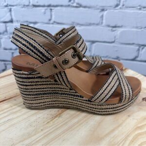 MIA Frederica Natural Rope Platform Wedge Sandals Size 8.5 Boho Coastal Summer